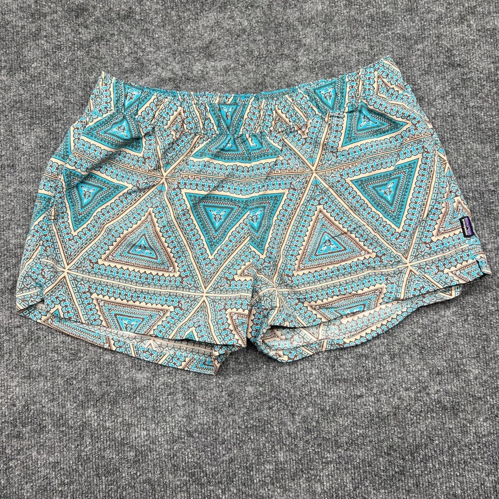 Patagonia Womens Large Barely Baggies Shorts Geometric 2.5" Inseam Pockets